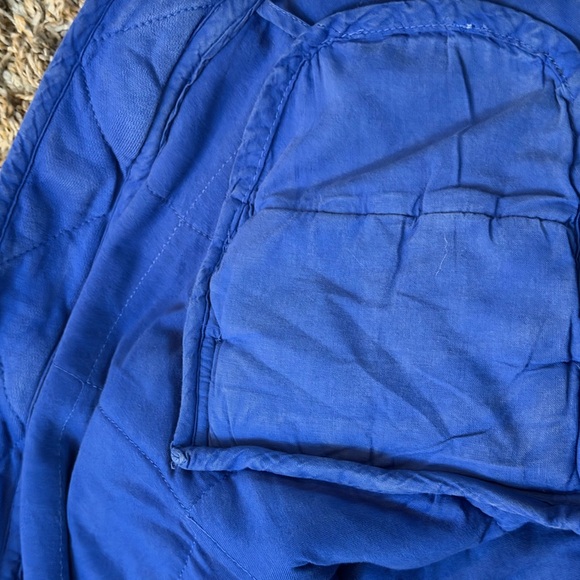 Free People Quilted Blue Zip Jacket with Pockets Relaxed Fit Long Sleeve S/P - Picture 14 of 14